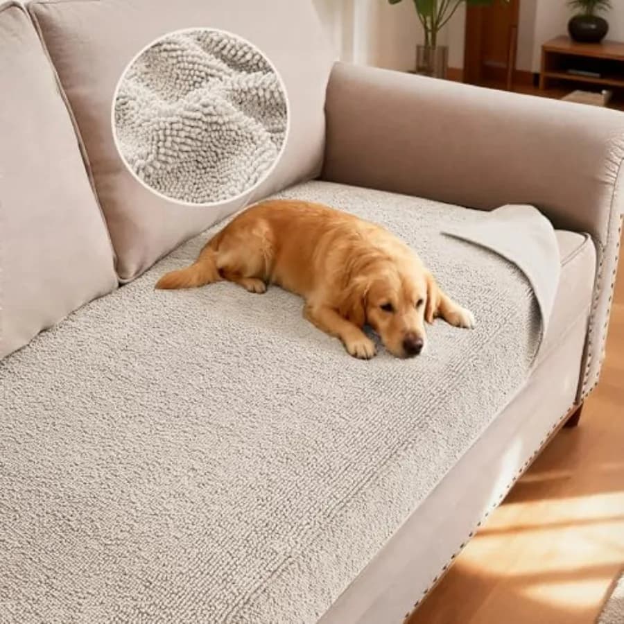 Copridivano Antiscivolo per Animali Domestici, Protezione per Letto Cani in Ciniglia, Copridivano Spesso e Morbido, Lavabile, Adatto agli Animali Domestici