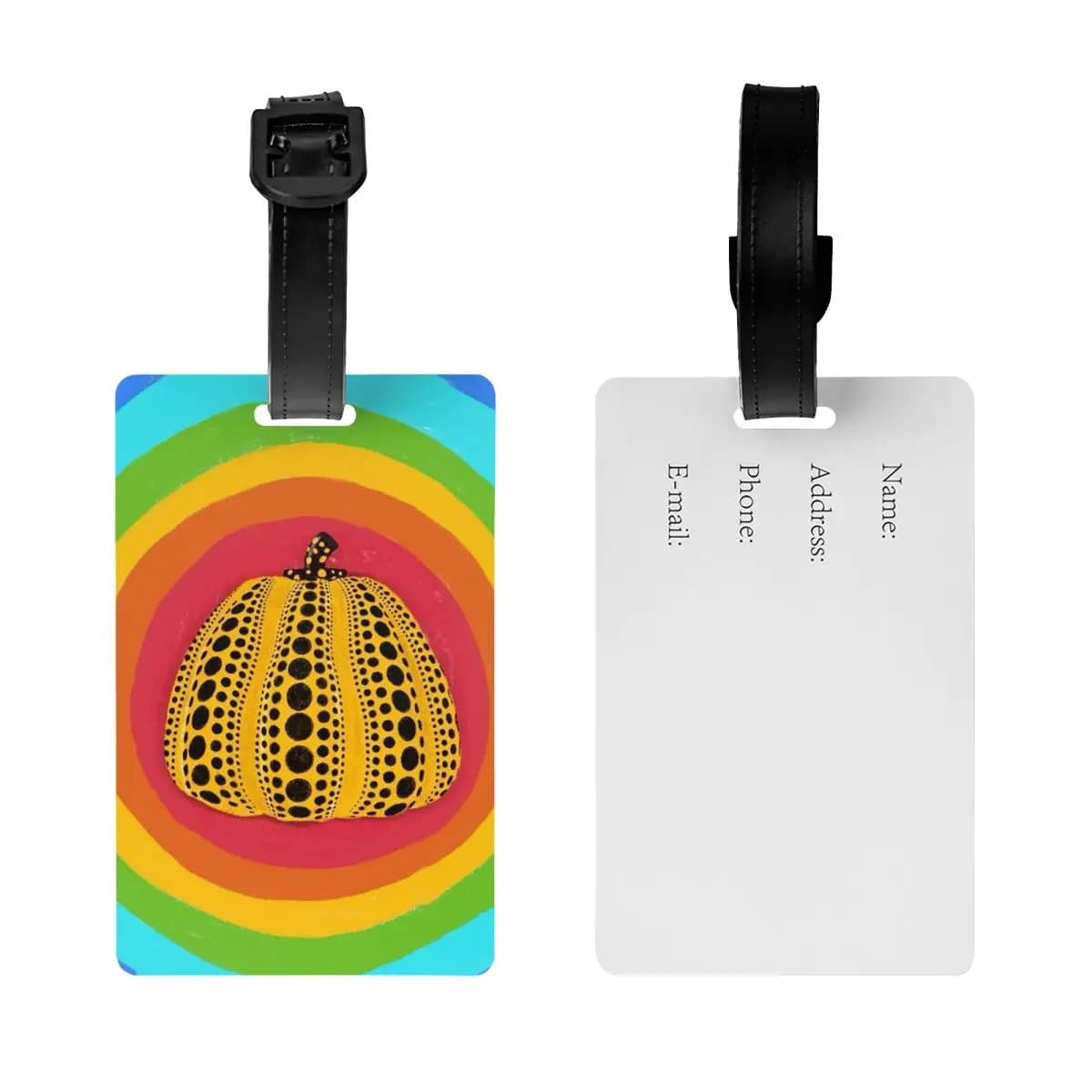 Etichette per Bagagli con Dipinti Astratti di Yayoi Kusama, Accessori per Valigie, Targhette per Bagagli da Viaggio, Porta Etichette con Nome e Indirizzo