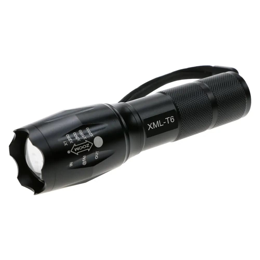 Torcia LED T6 Portatile Telescopica, Lanterna Tattica Zoomabile Impermeabile per Campeggio e Bicicletta
