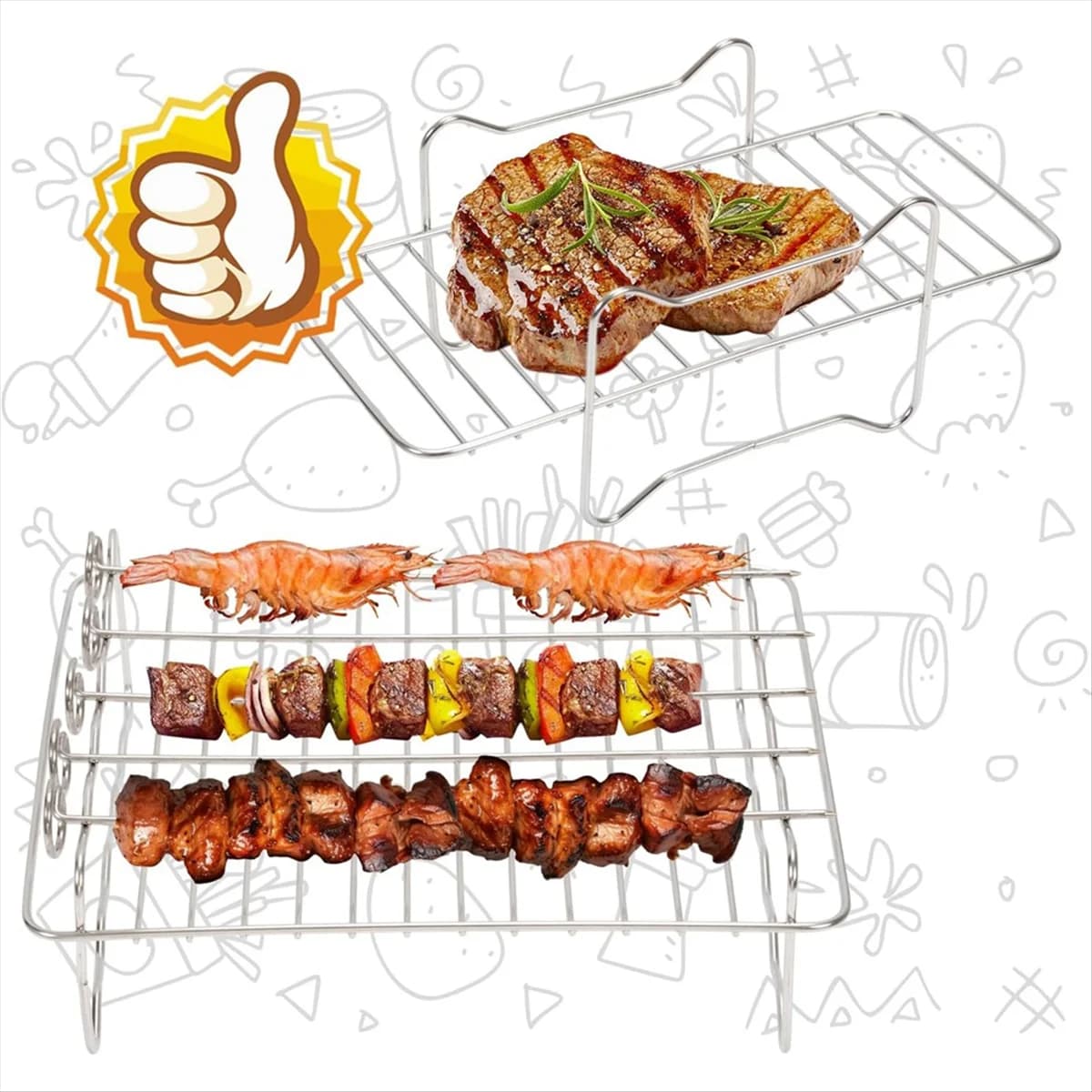 【2025-Electronics】{Accessori per friggitrice ad aria per Tower T17099, Salter EK5729Lakeland, Tefal Easy EY901840 Friggitrice ad aria a doppio cestello