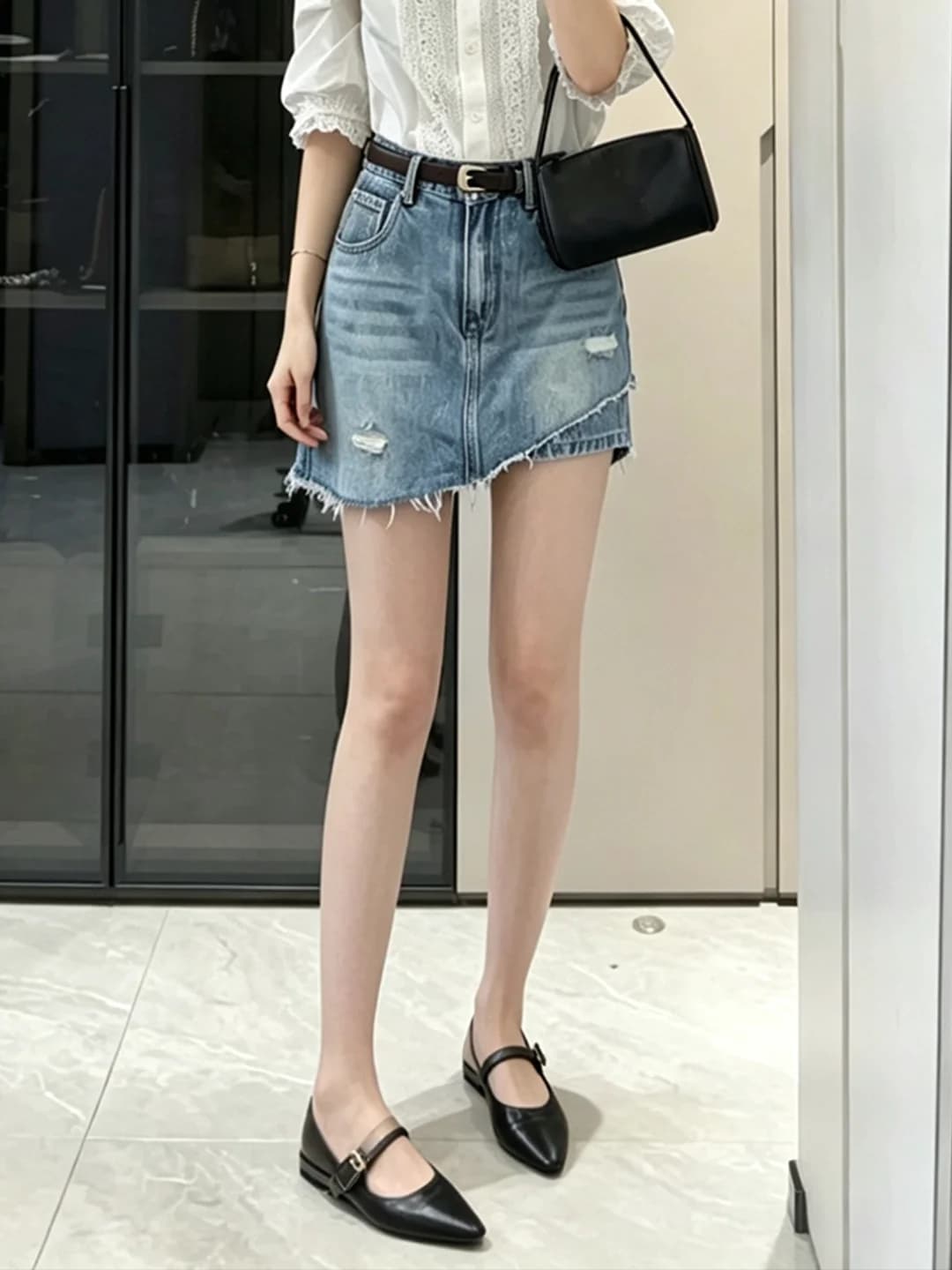 2026 New Fashion High Waist A-Line Denim Skirt Pants Short Shorts Breathable Comfortable Summer Casual Pure Color Jeans