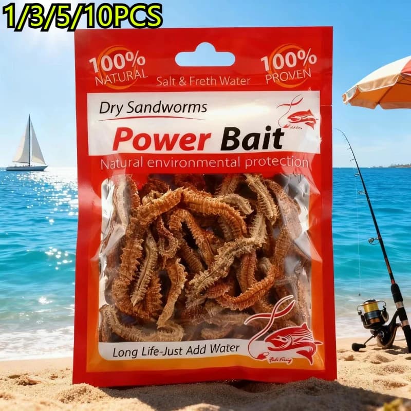 1/3/5/10 excres for ultra realistic dry worms, soft fishing bait realistic binding action, for outdoor fishing