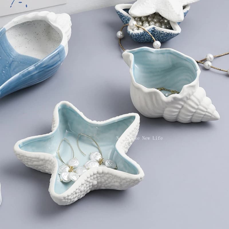 Mini Shell Vassoio portaoggetti in cemento Stampi in silicone Conchiglia Cemento Candeliere Gesso Vassoio espositivo per gioielli Piastra Stampo in resina epossidica