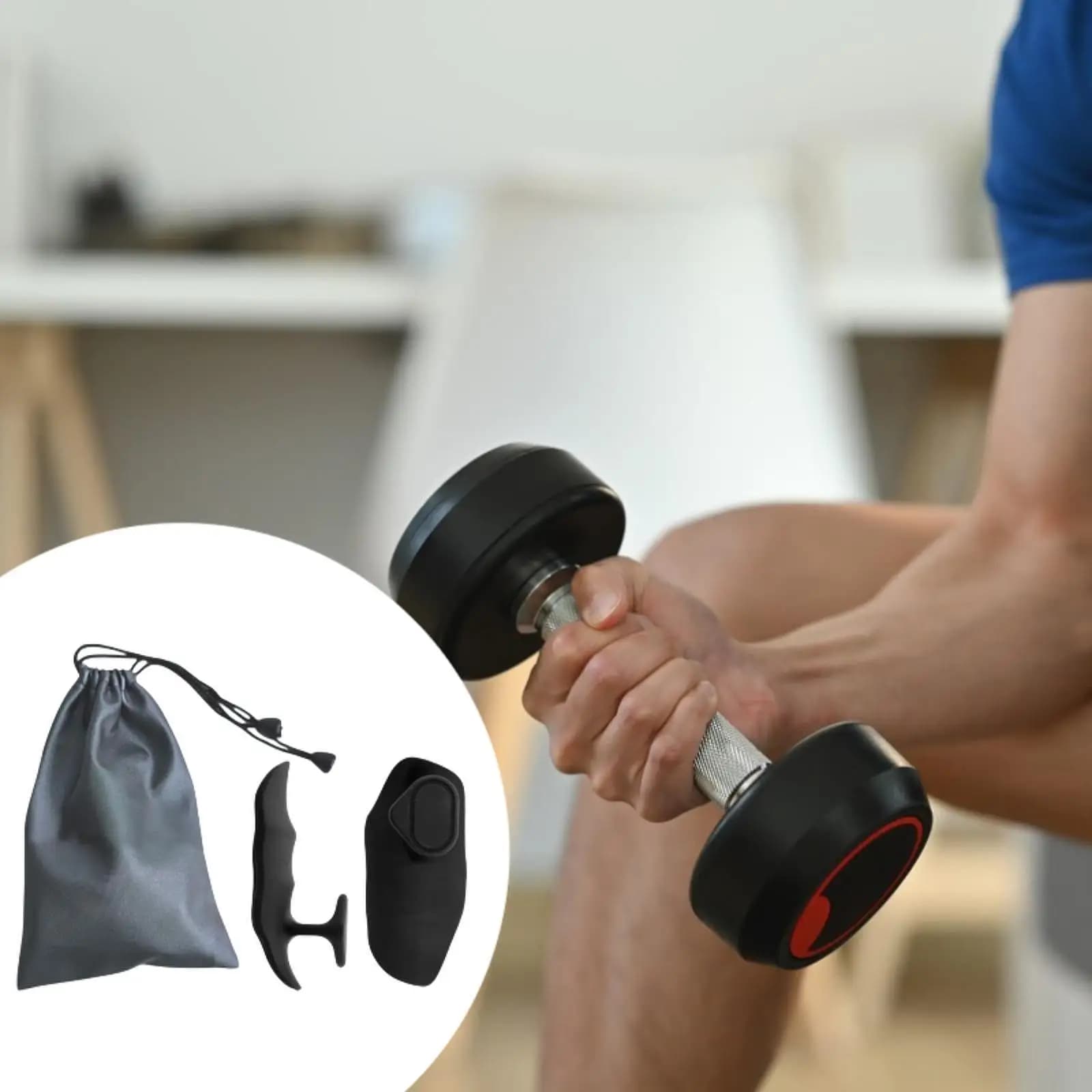 2x Cuscinetti Antiscivolo per Sollevamento Pesi, Impugnature per Trazioni in Silicone con Sacchetto con Coulisse, Accessori per Palestra