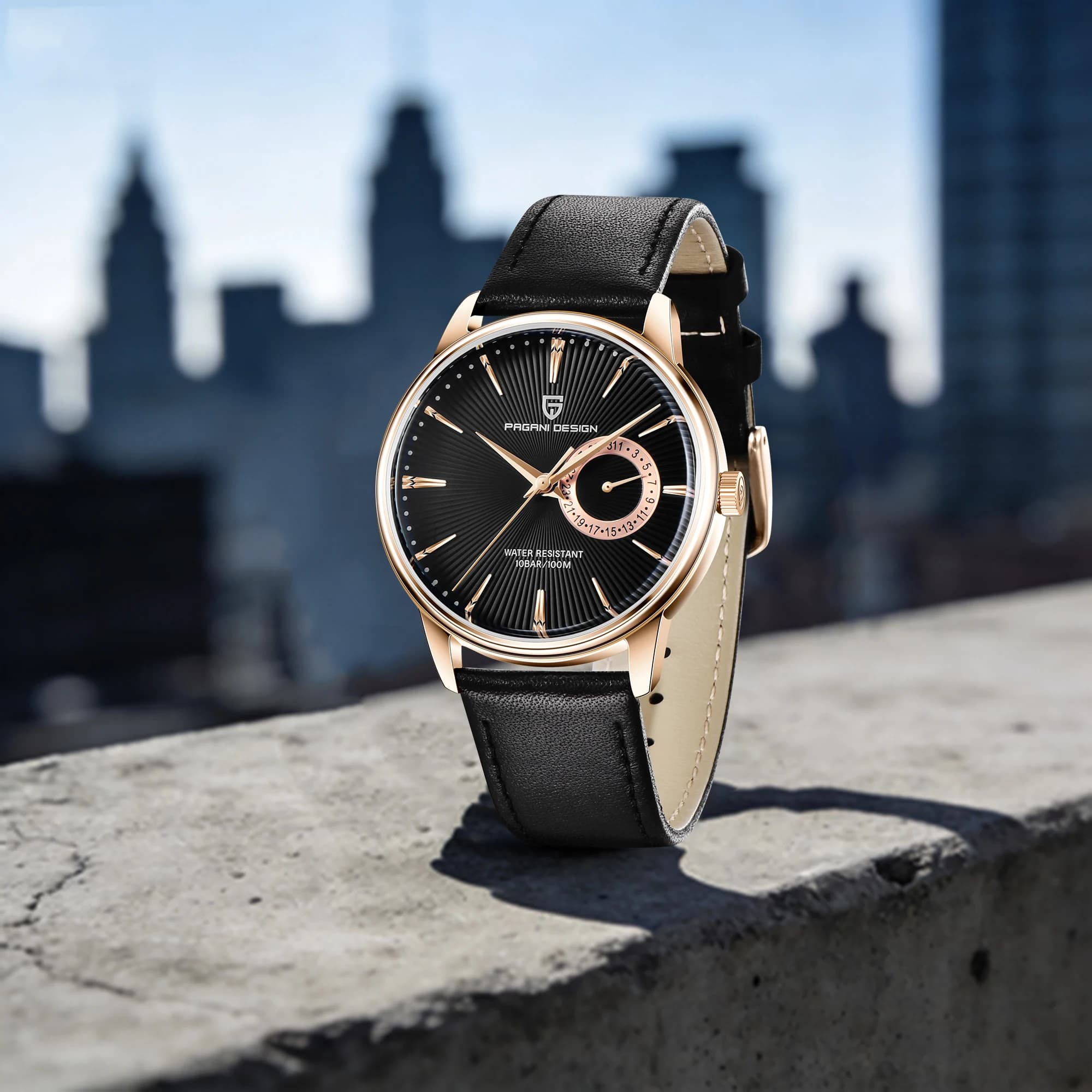 PAGANI DESIGN 2026 Men's Quartz Watch Elegant and Luxury, Best-selling, Leather Strap, Calendar, Waterproof 10 Bar
