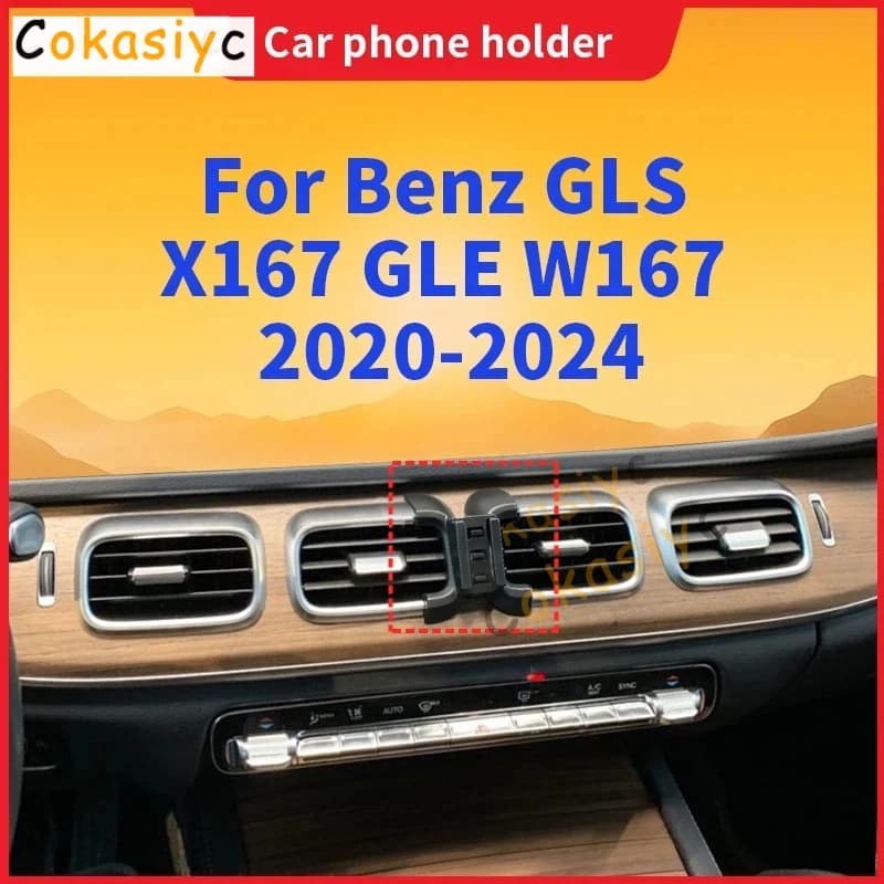For Mercedes Benz GLS X167 2020-2024 GLE W167 2020-2024 Car Phone Holder Bracket Base Wireless Charging Stand Auto Accessories