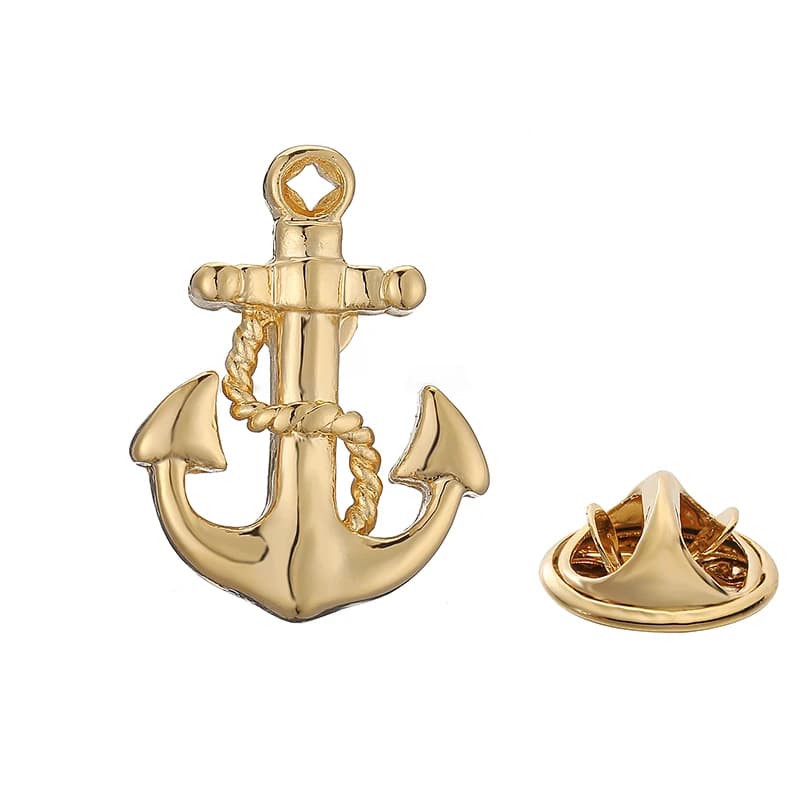 Spilla da uomo in materiale di rame con ancora per barca, design, cappotto, spilla, cappello, zaino, distintivo, accessori per gioielli da donna di marca di moda
