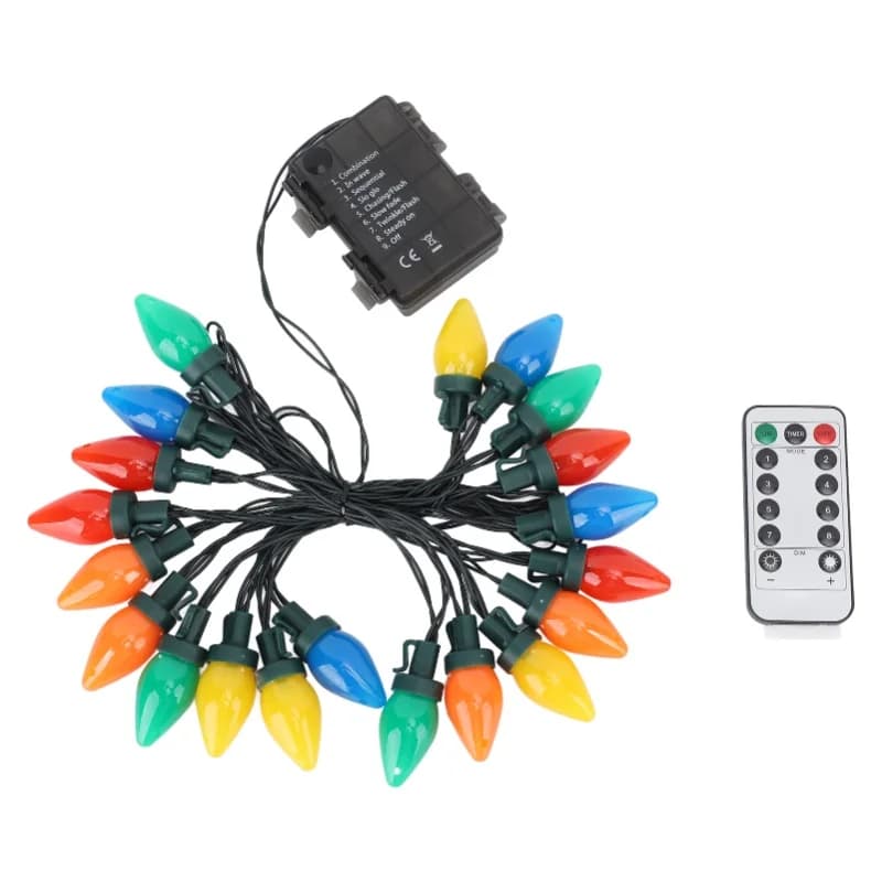 Luci Natalizie a LED C9 5m 20 LED Impermeabili Luci Natalizie a Fragola C9 per Esterni Interni Patio Matrimonio