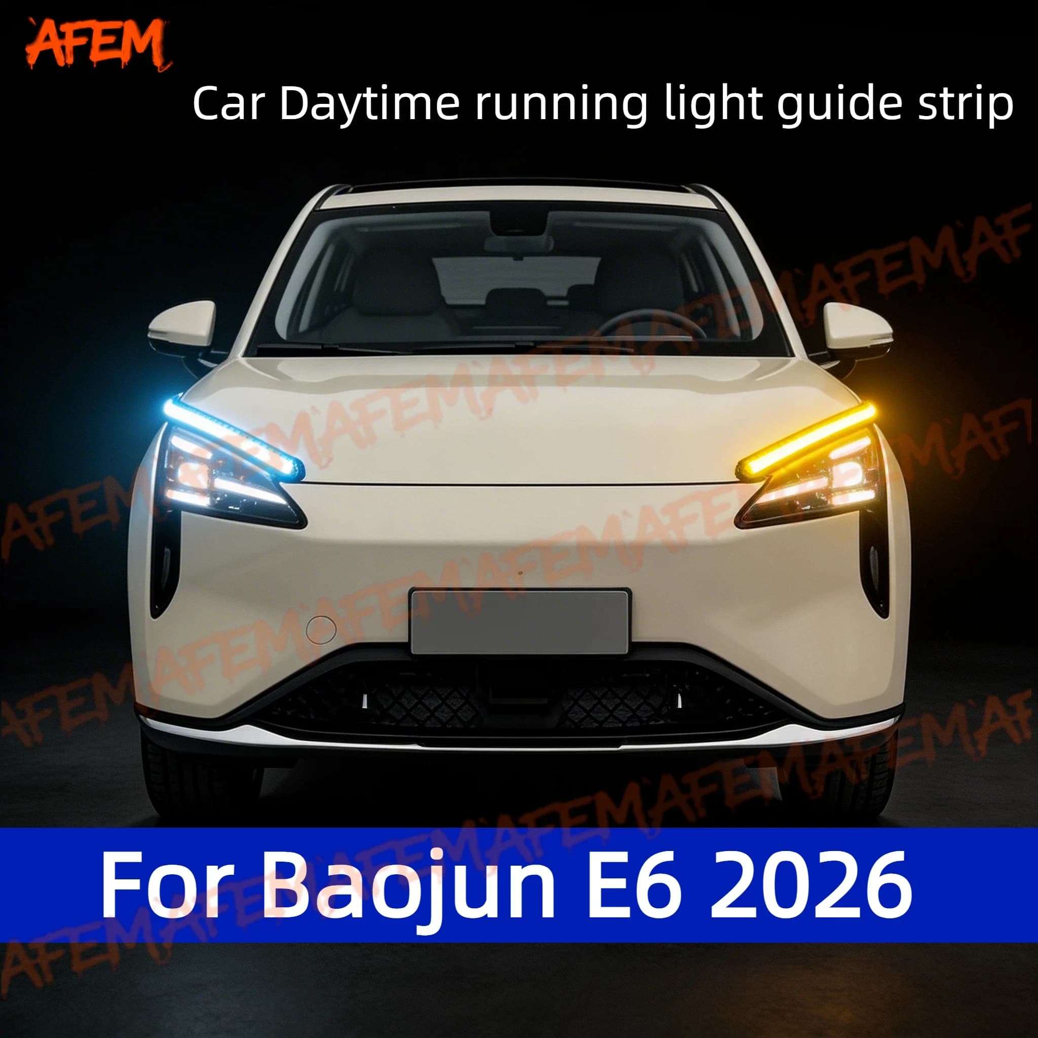 2pcs Daytime Running Light Guide Strip Auto LED DRL Daytime Running light Flexible Decorative Ambient Lamp For Baojun E6 2026