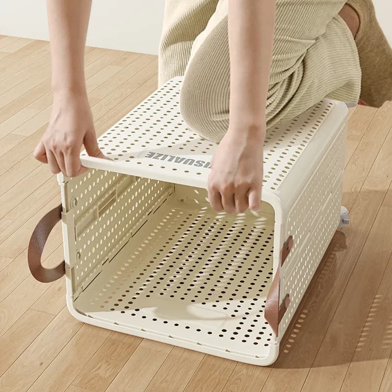 Multifunctional Folding Laundry Basket with Wheels Dirty Clothes Large Capacity Breathable Bathroom Laundry Basket Organizer