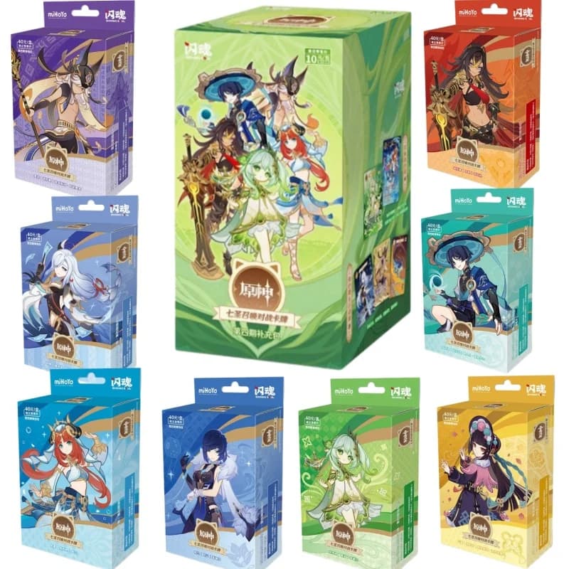 ShiningSoul New Genshin Impact Seven Sages Summoning Battle Cards Fourth Edition Game Peripheral Card Game Board Game Gift