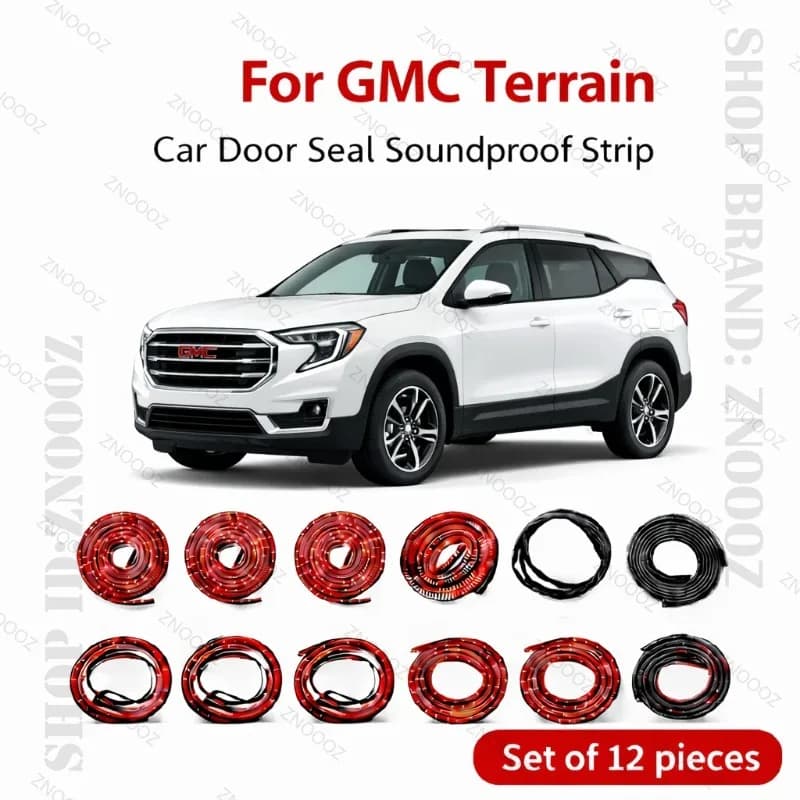 Guarnizione per Porta Auto GMC Terrain, Striscia in Gomma a Doppio Strato Insonorizzante, Antipolvere e Impermeabile, Set da 12 Pezzi