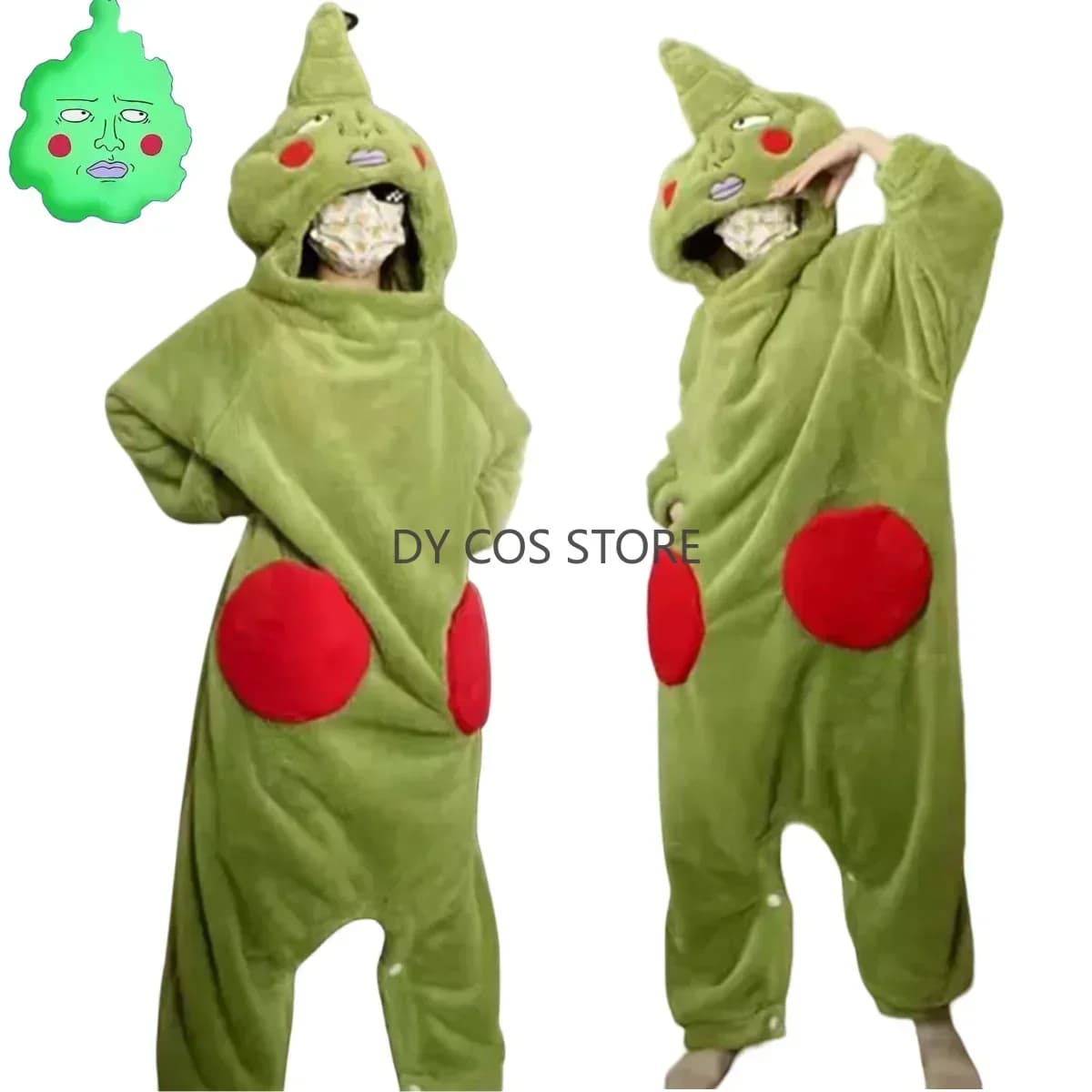 Anime Mob Psycho 100 Dimple Costume Cosplay Mobu Saiko Hyak Uomo Donna Kawaii Pigiama di flanella Tute verdi Arredamento per la casa