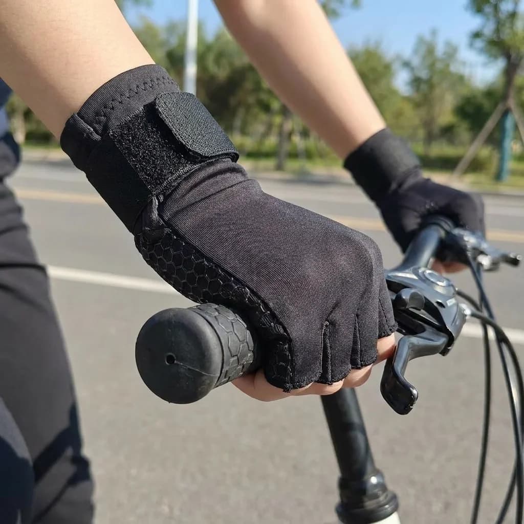 Half Finger Weightlifting Gloves Compression Adjustable Wristband Gym Gloves for Men Women Cycling Fitness Workout Training