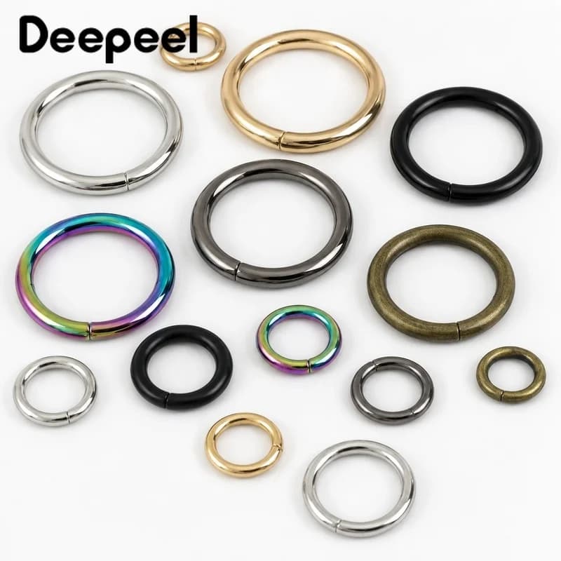 10/20Pcs 13-50mm Metal O Ring Buckles Zinc Alloy Round Connectors for Bag Straps Dog Collars Belts Chains Leather Craft Hardware