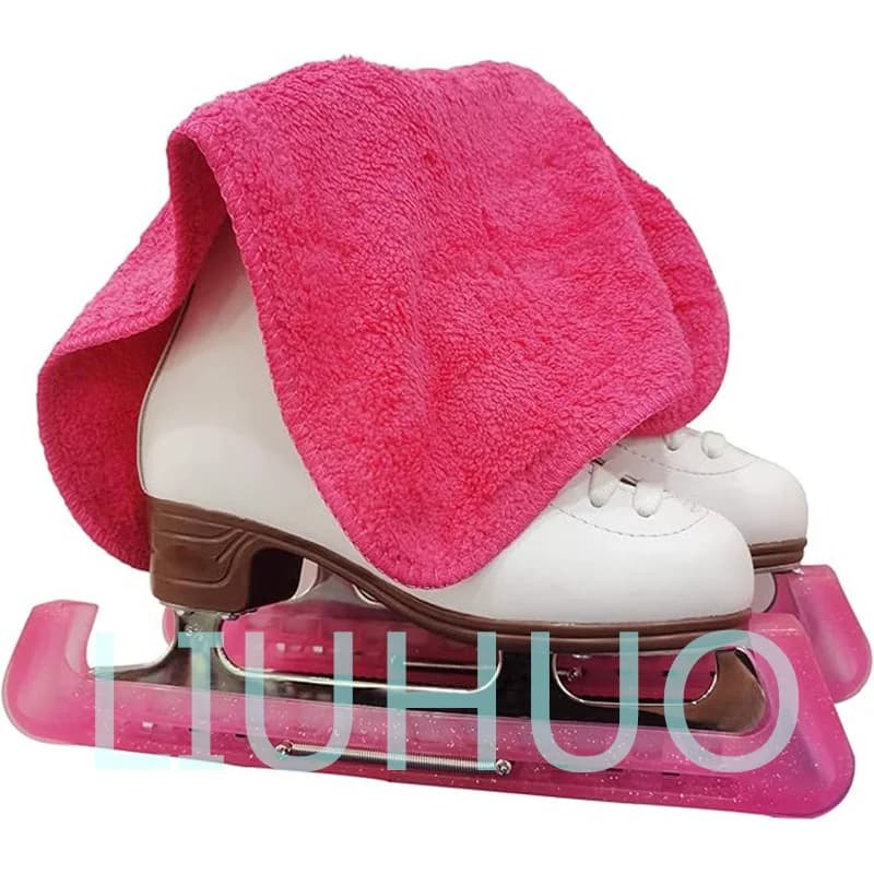 LIUHUO Protezioni per pattini da ghiaccio Soakers Asciugamano Set regalo Protezioni per pattinaggio e coperture per passeggiate con lama morbida Pattinaggio di figura