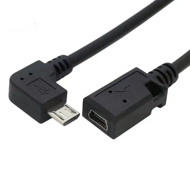 Cavo Adattatore da 25cm da V3 a V8, Mini USB Femmina a Micro USB Maschio, Cavo di Ricarica e Dati, Adattatore Femmina Mini T-Port a 5 Pin