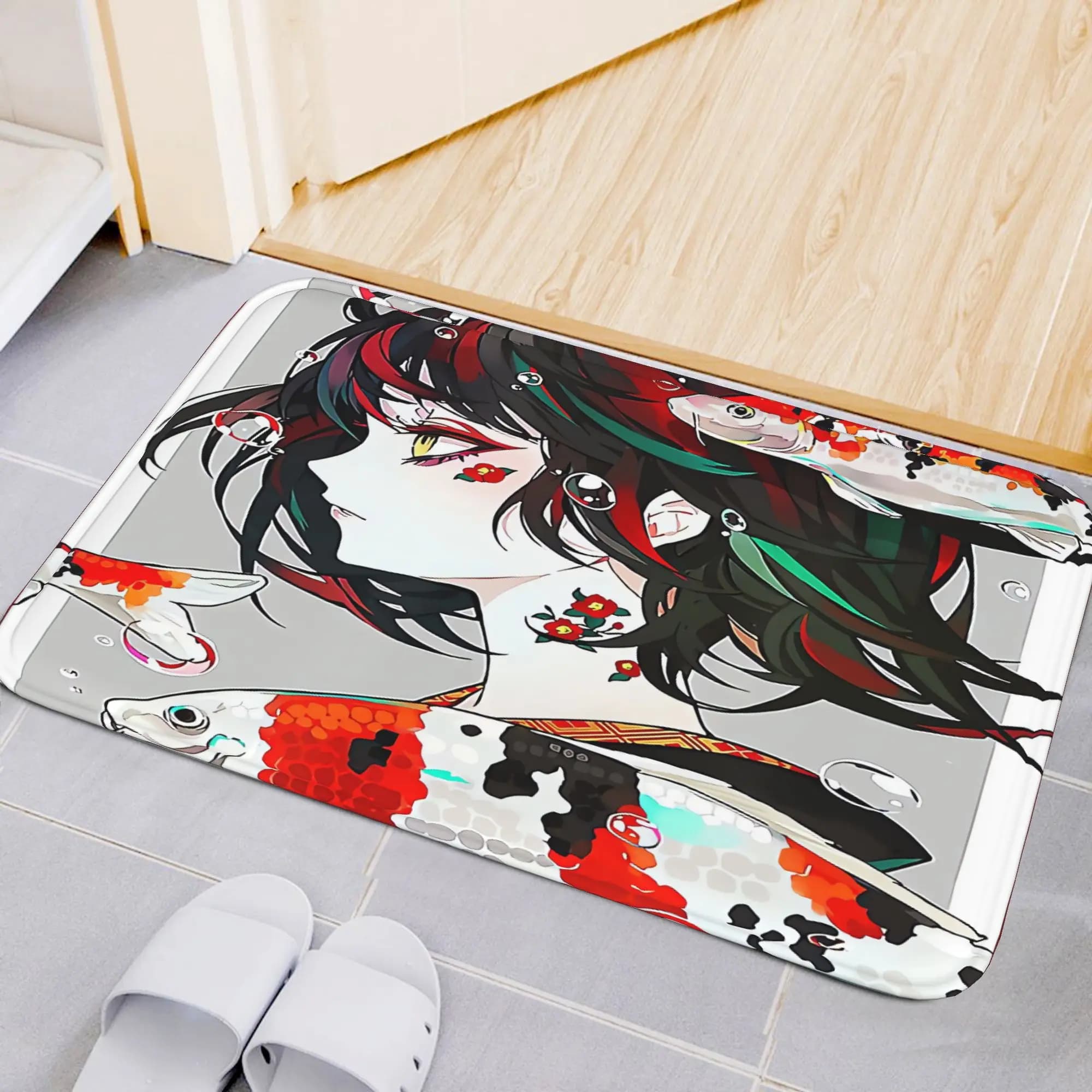 Tappetino in Flanella con Motivi Anime Giapponesi, Stile Otaku, Morbido e Delicato sulla Pelle, Disponibile in 4 Misure