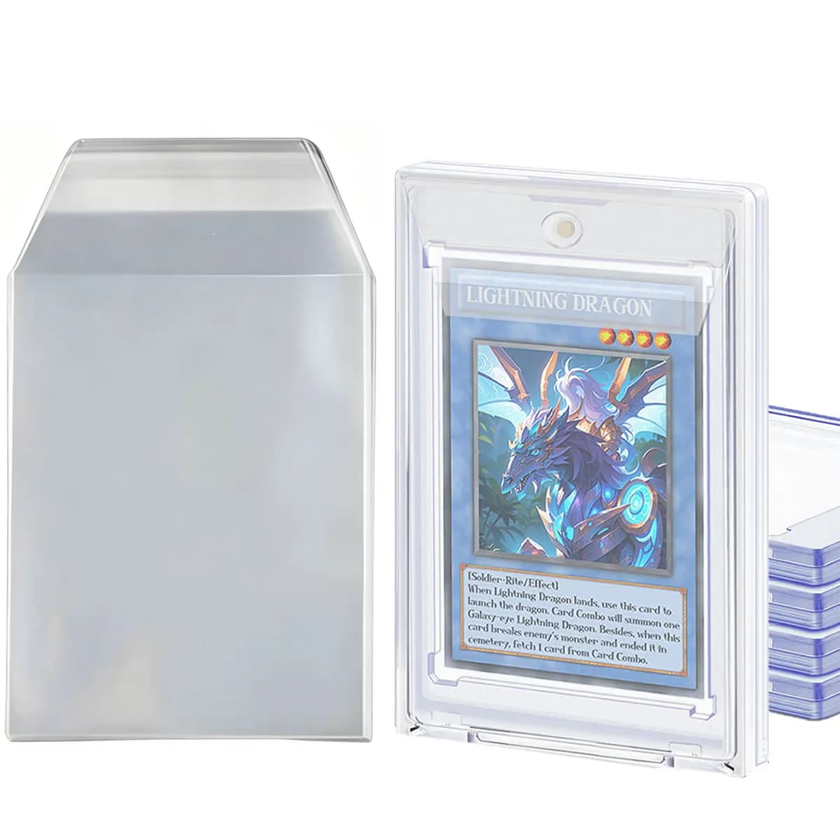 100Pcs 3.2X4.6 Card Sleeves Fit 35PT Magnetic Card Holder Waterproof Protective Film For TCG Sports Trading Game Cards Team Bag