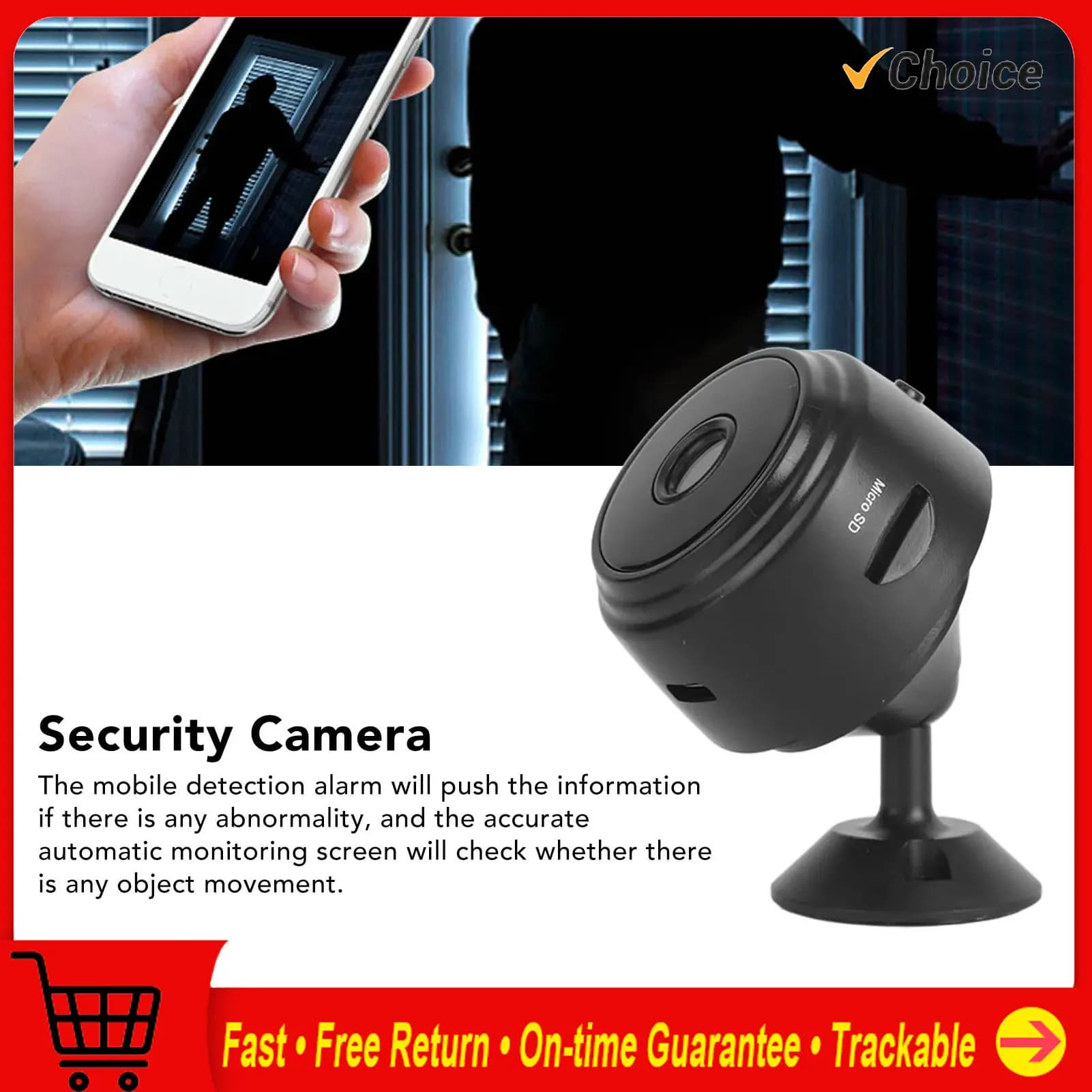 Monitoring System Wireless WiFi Camera 120 ° Mini Large-angle Surveillance System 720P CCTV for Senior Children's Security Camera