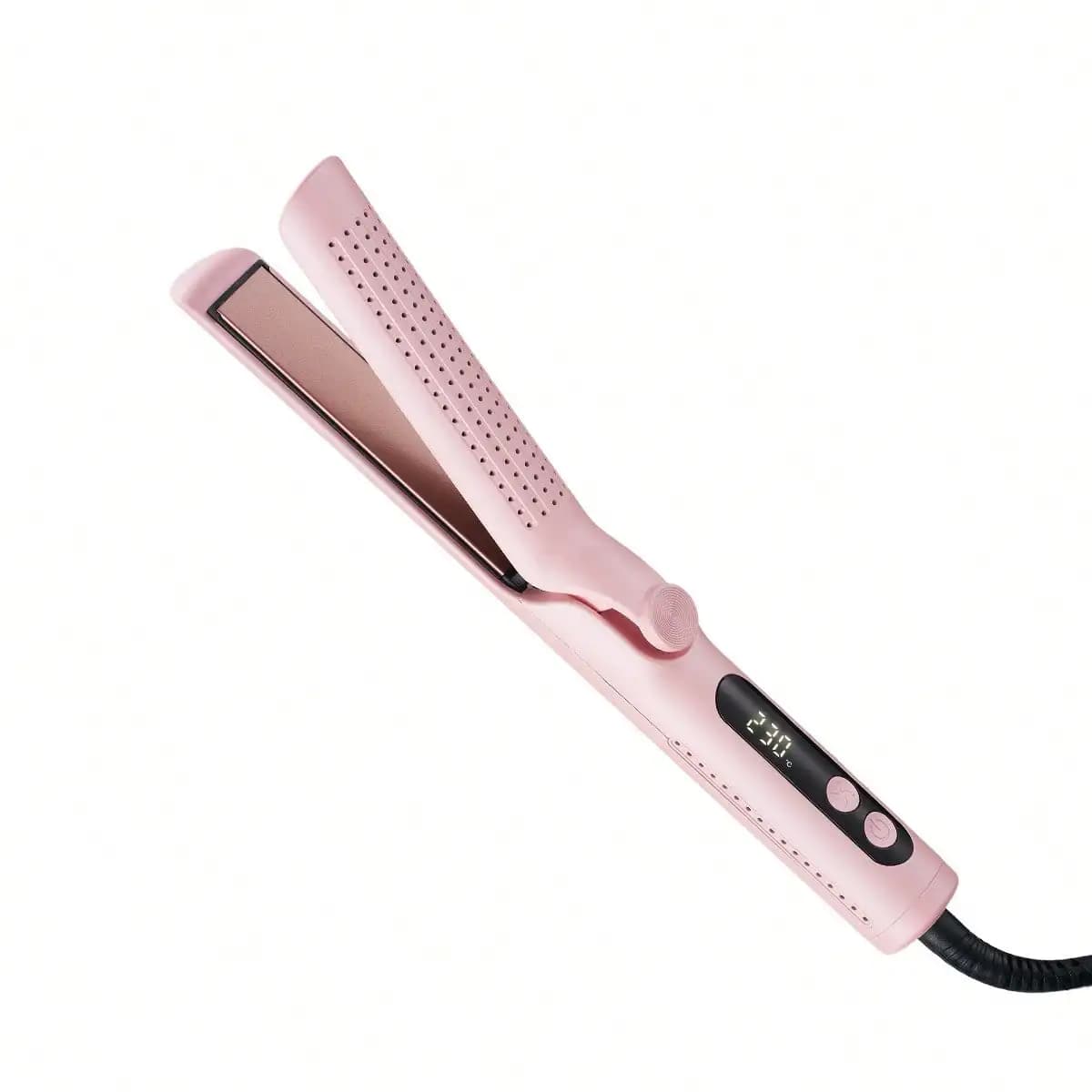 2-In-1 Hair Straightener & Curler With Cooling Vents, Adjustable Temperature Digital Flat Iron For Home Use Dual Purpose Hair Styling Iron For Girls Salon Household Use 1Pack Christmas Gift 360° Swivel Cord Lightweight Straightening Curling Tool