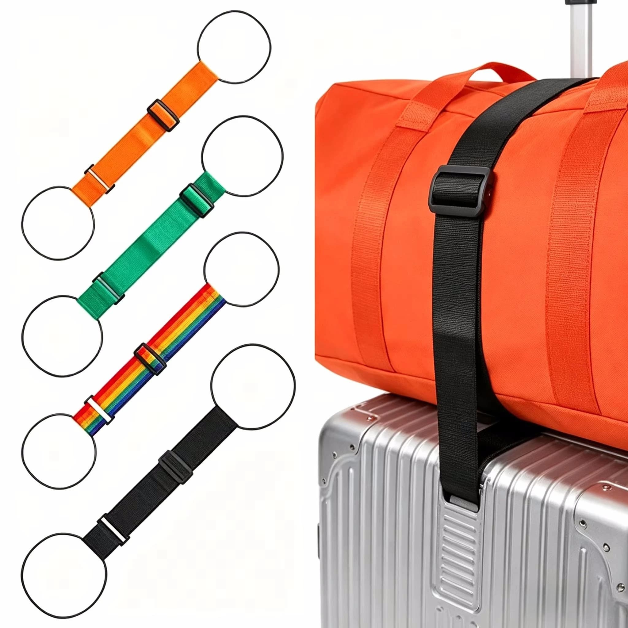 Cinghia Regolabile per Valigia da Viaggio, Cinghia di Fissaggio per Aggiungere un Borsone o una Borsa a Mano