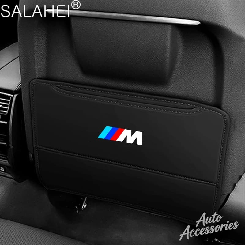 Car Logo Seat Back Anti Kick Pad Prevent Dirt Leather Protection Cover For BMW M E46 E90 E60 F10 F30 E39 E36 F20 E87 G30 E92 E91