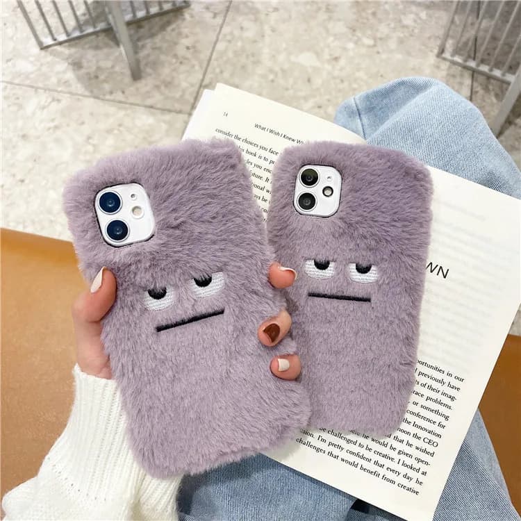 Divertente Peluche Modello di Pelliccia Custodia Morbida Del Telefono Per iPhone 15 14 13 12 mini 11 Pro Max XR XS X 7 8 Plus SE Copertura Protettiva Antiurto