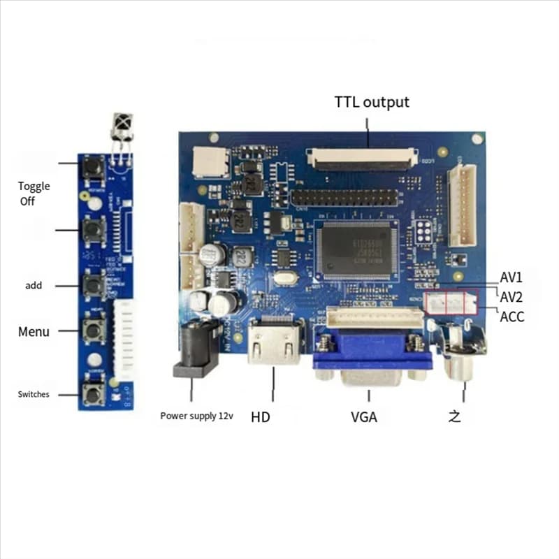 Superior-7 inches 50Pin HD 1024X600 LCD display - Compatible driver card DIY display kit for Raspberry Pi