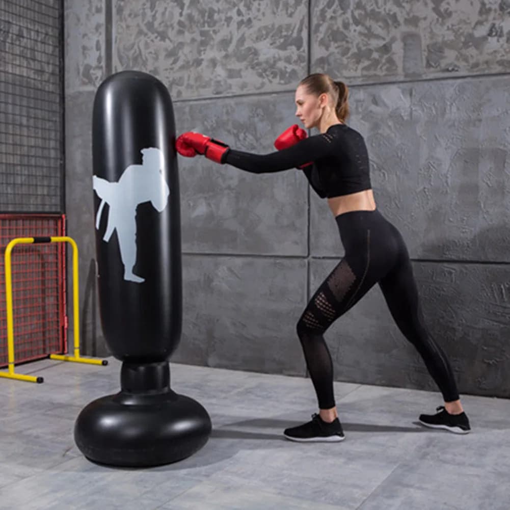 1.6m Inflatable Boxing Bag Training Pillar Tumbler Relief Exercise Water Base Standing Sandbag Fitness Equipment