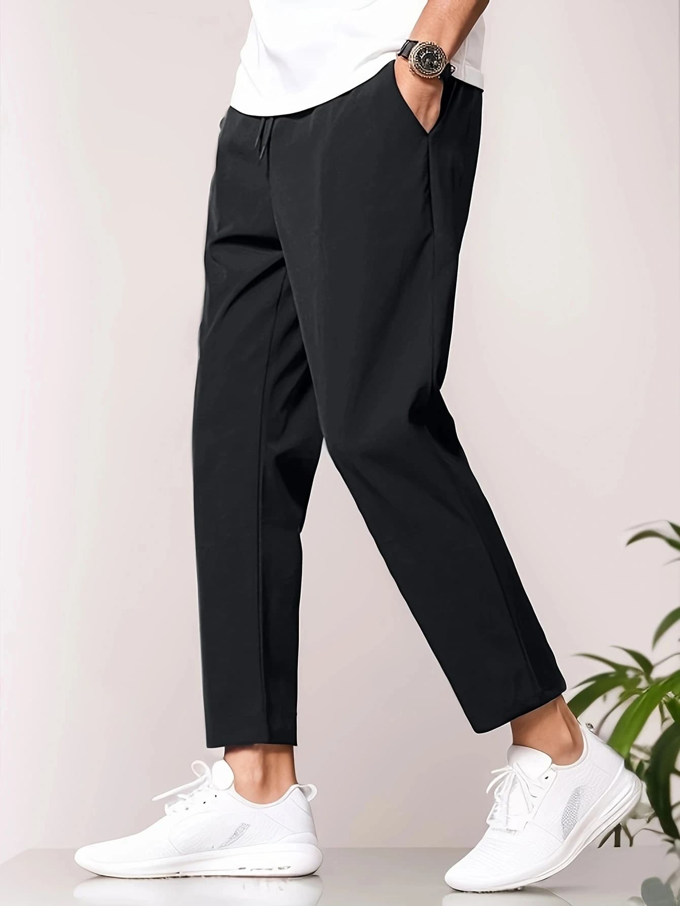Pantaloni Casual da Uomo Tinta Unita Nuova Collezione Primavera/Estate, Leggeri, Asciugatura Rapida, Sportivi, con Coulisse