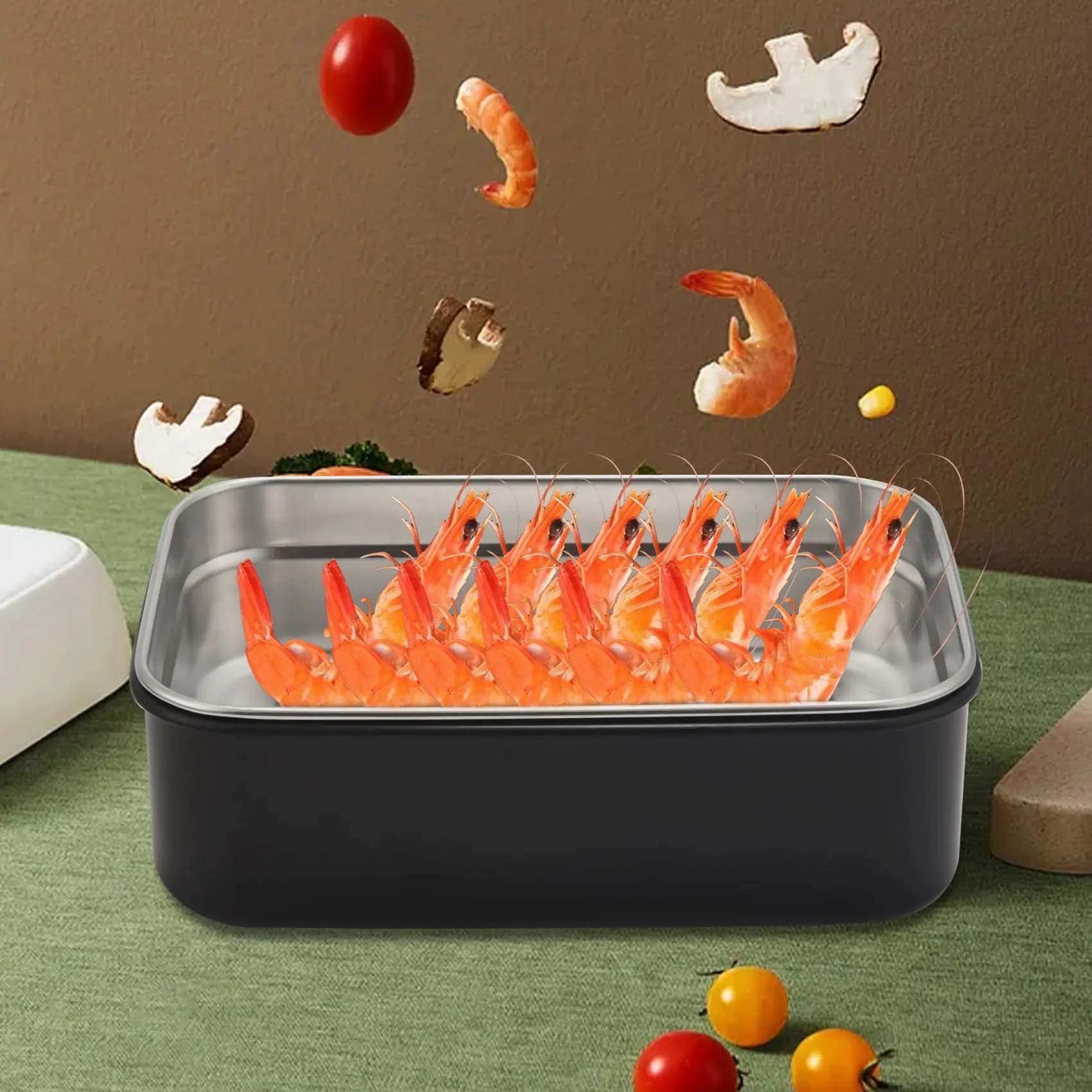 Y50A-304 Contenitore per pranzo/nacco con scomparto impilabile in acciaio inossidabile Bento/contenitore per alimenti a 2 livelli per adulti o bambini