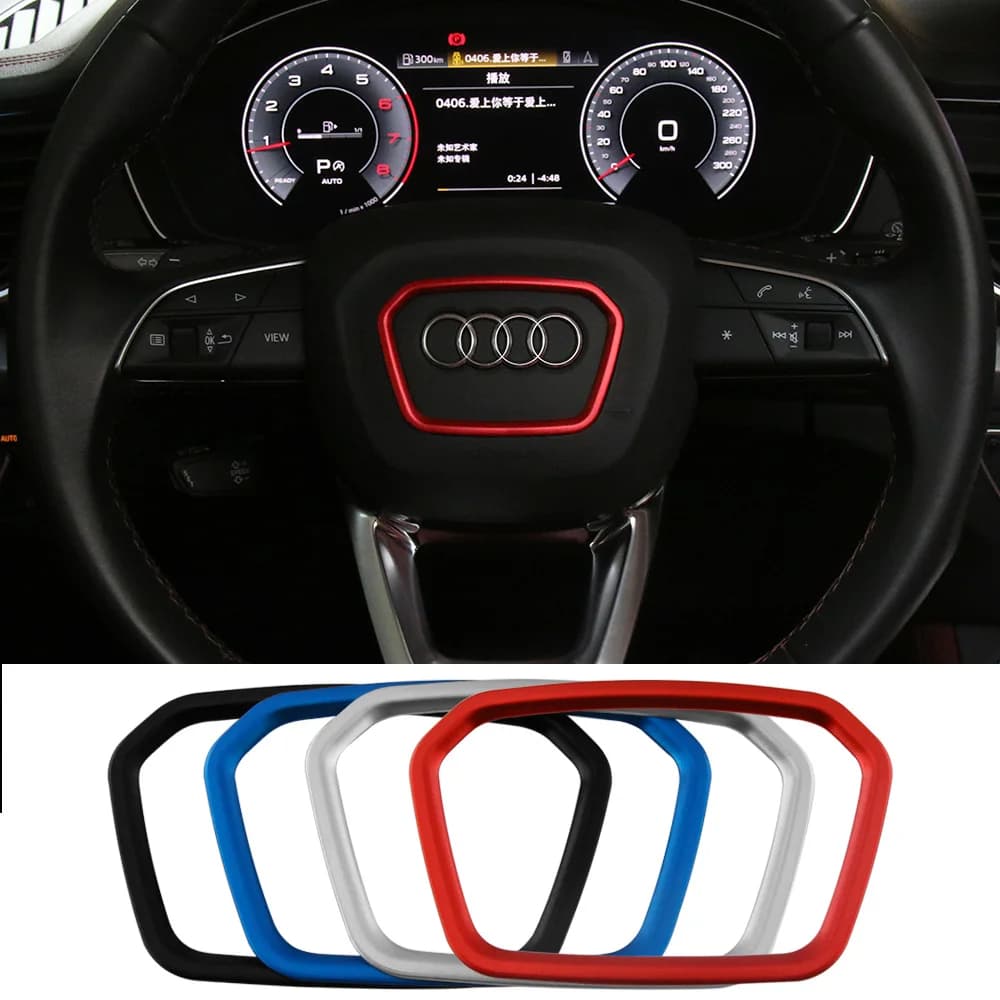 Volante dell'auto Trim Copertura Per Audi A3 8Y A4 B9 Q3 Q5 SQ5 Sportback Q7 Q8 Quattro Sline Adesivo Decorativo Accessori