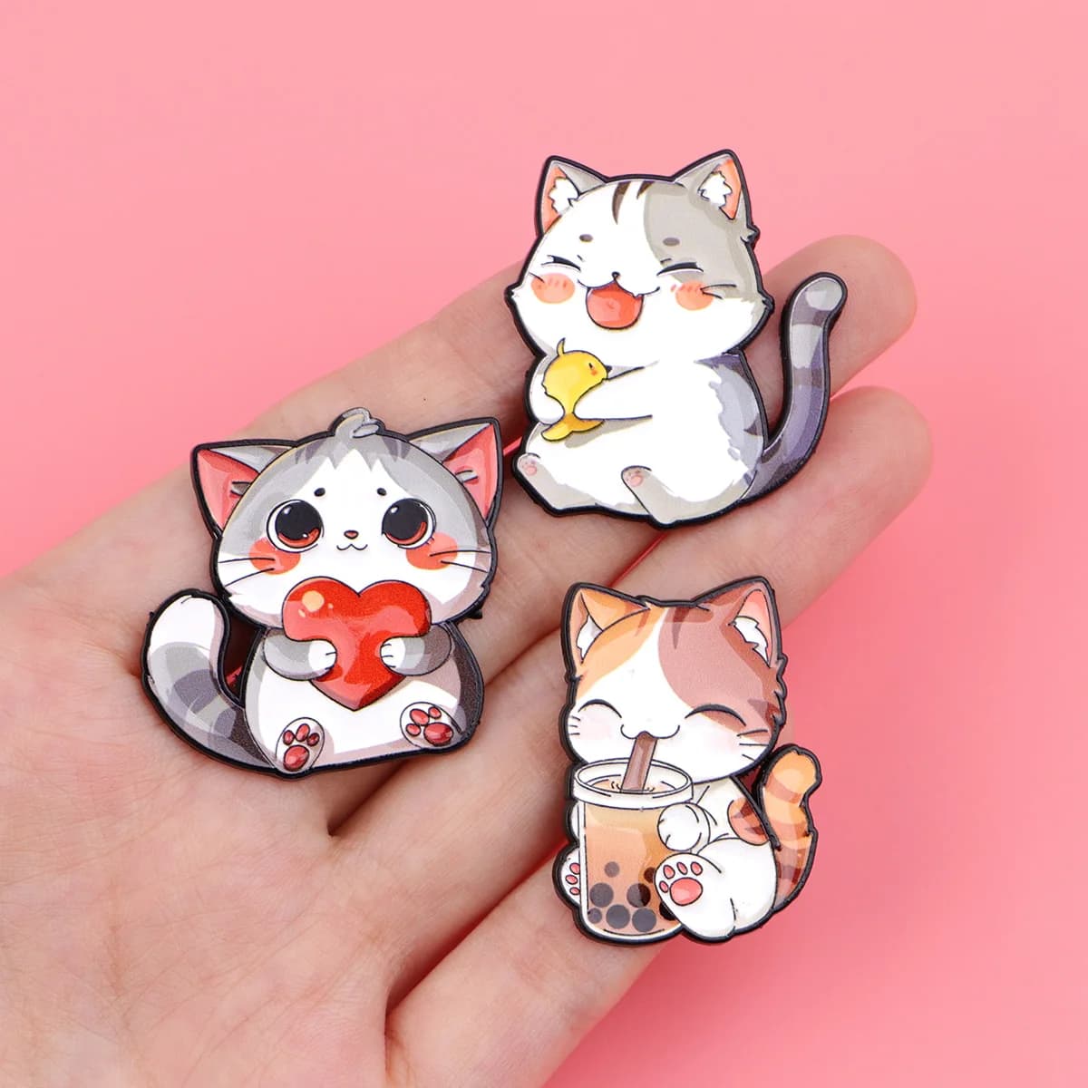 Spille smaltate per gatti carini Spille per animali dei cartoni animati Spilla da bavero per zaino Accessori per vestiti Gioielli di moda Regali di compleanno