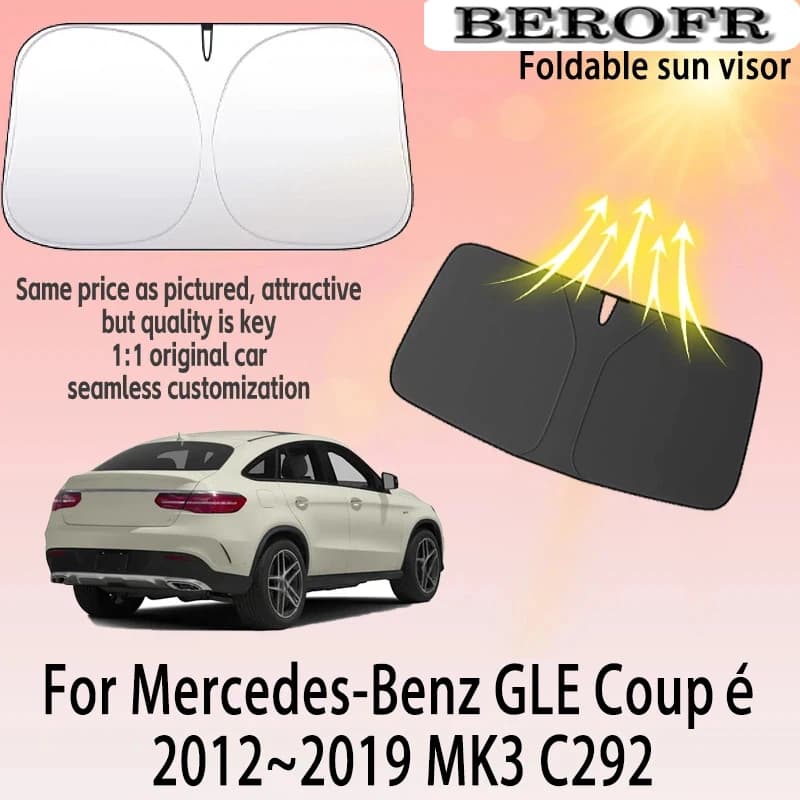 For Mercedes-Benz GLE Coupe 2012~2019 MK3 Front Windshield Sunshade Privacy curtain Car Heat Sun Visor High quality Accessories