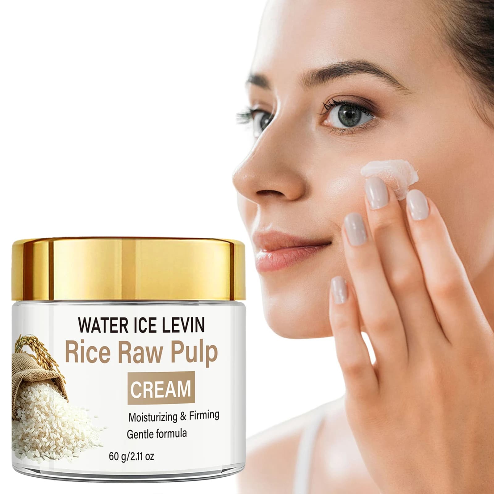 Collagen & Hyaluronic Acid Rice Cream, Moisturizing & Firming Daily Facial Care