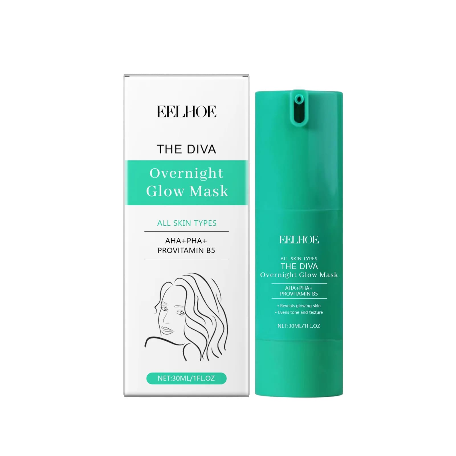 Night Moisturizing Mask for Face, Hydrating Cream for Dry and Sensitive Skin, Shining Gel for Face Care with Vitamin
