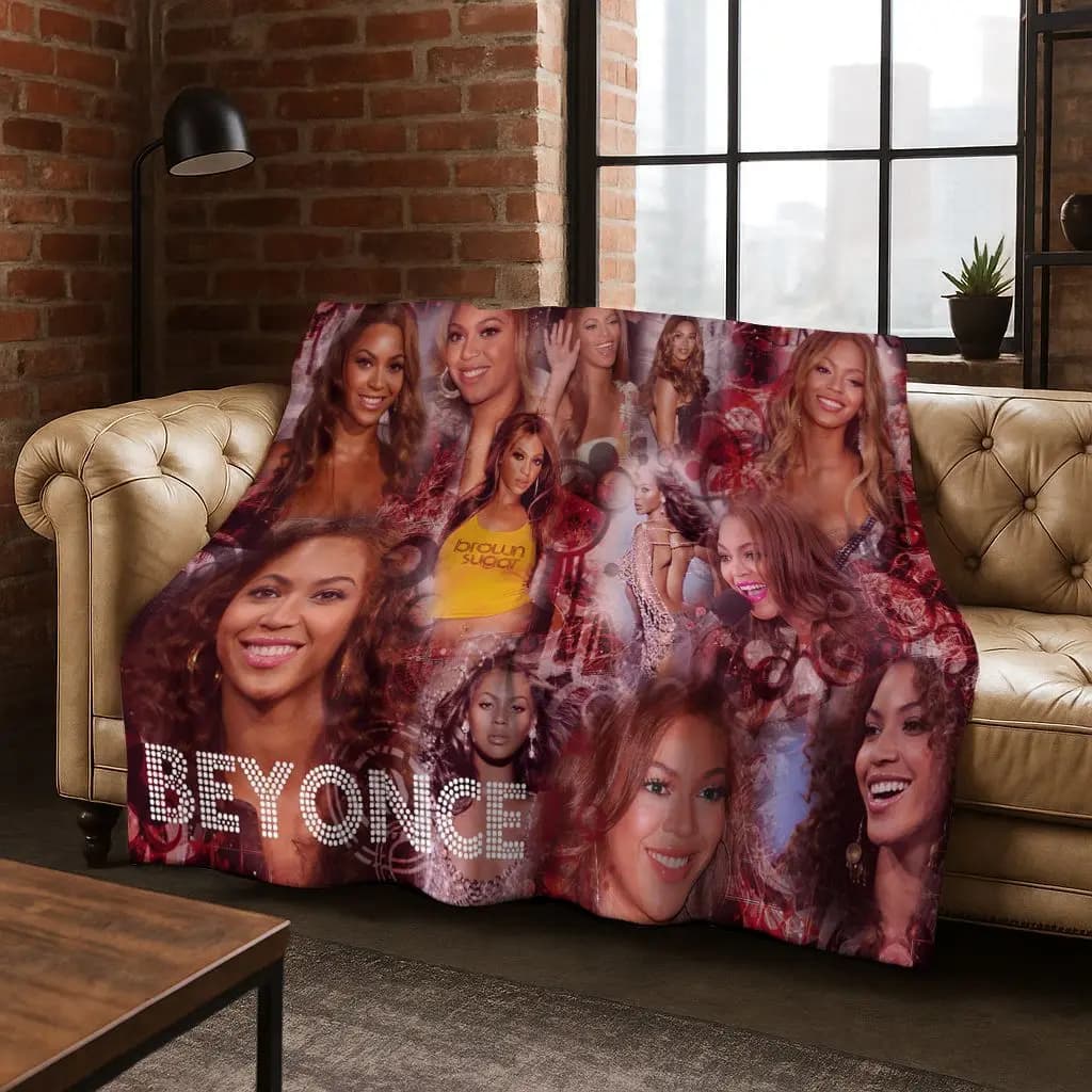 Coperta in flanella artistica Beyonce di musica pop alla moda, coperta morbida e accogliente per la casa, camera da letto, divano letto, picnic, ufficio, regalo per bambini