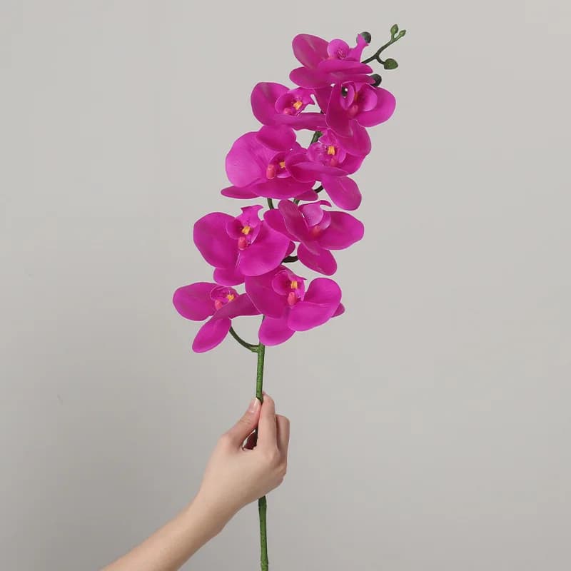 Artificial Silk Orchid Flower Bouquet Realistic Phalaenopsis Plant Elegant Decorative Floral For Dining Table Wedding Home