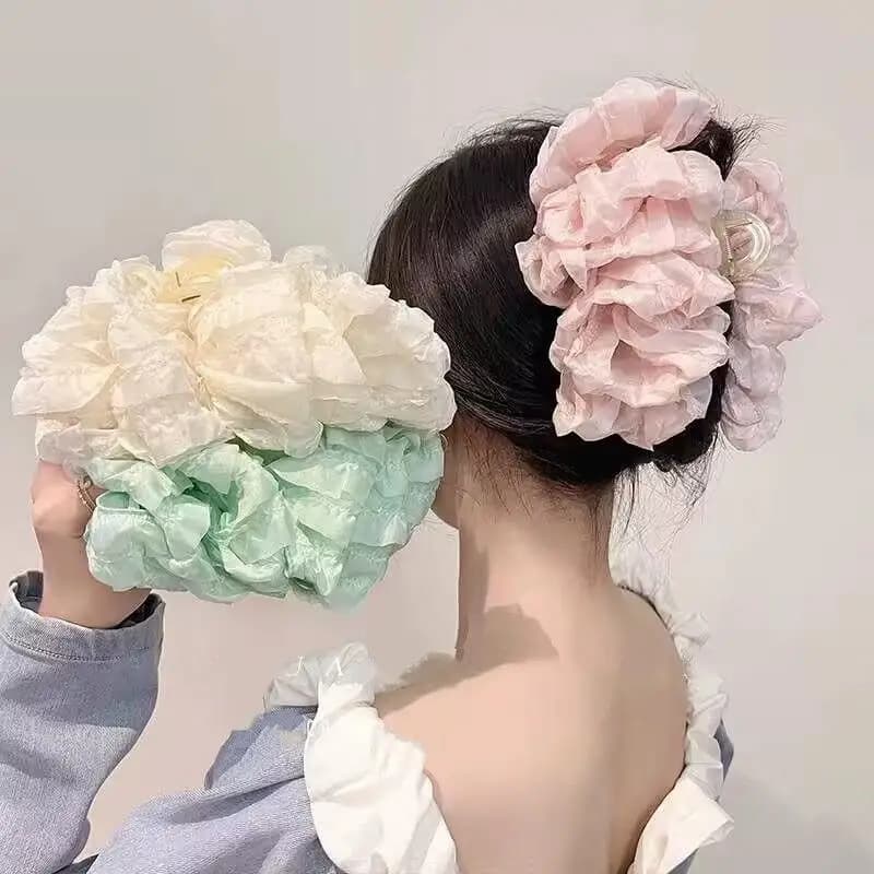 Feminine Large Cloud Bubble Hair Clip and Shark Clip for Day-to-Night Hairstyles