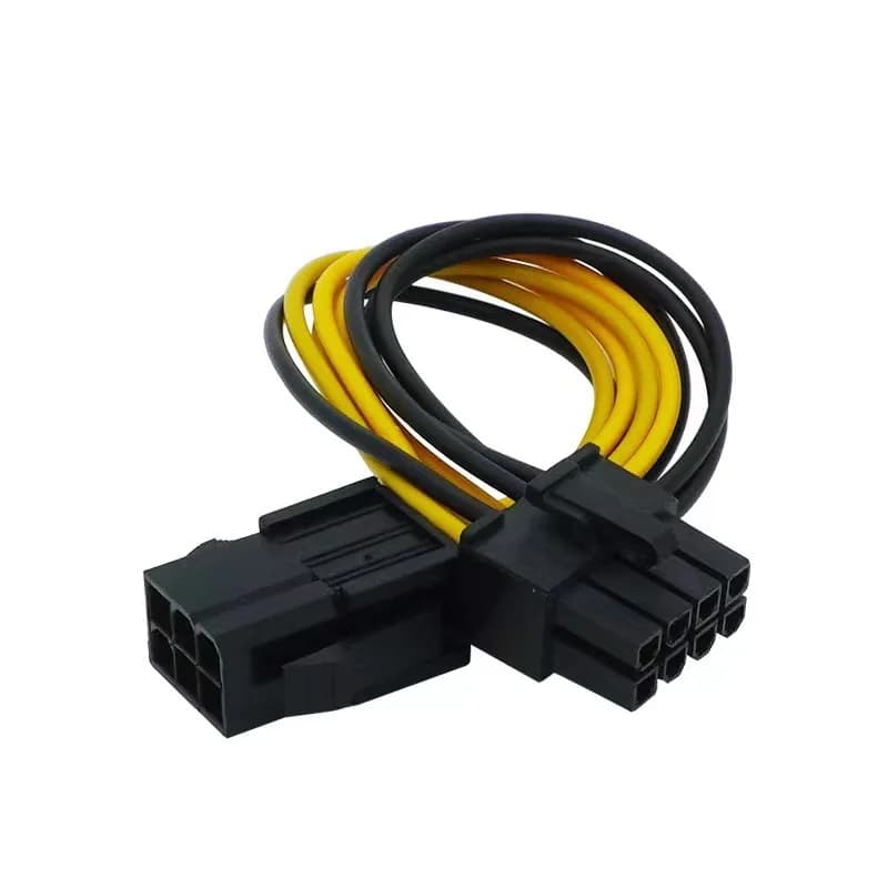 Adattatore convertitore PCI-e da 6 pin maschio a 8 pin femmina Alimentato da 6 pin a 8 pin per scheda video GPU da 8 pin - Accessorio alimentatore per computer