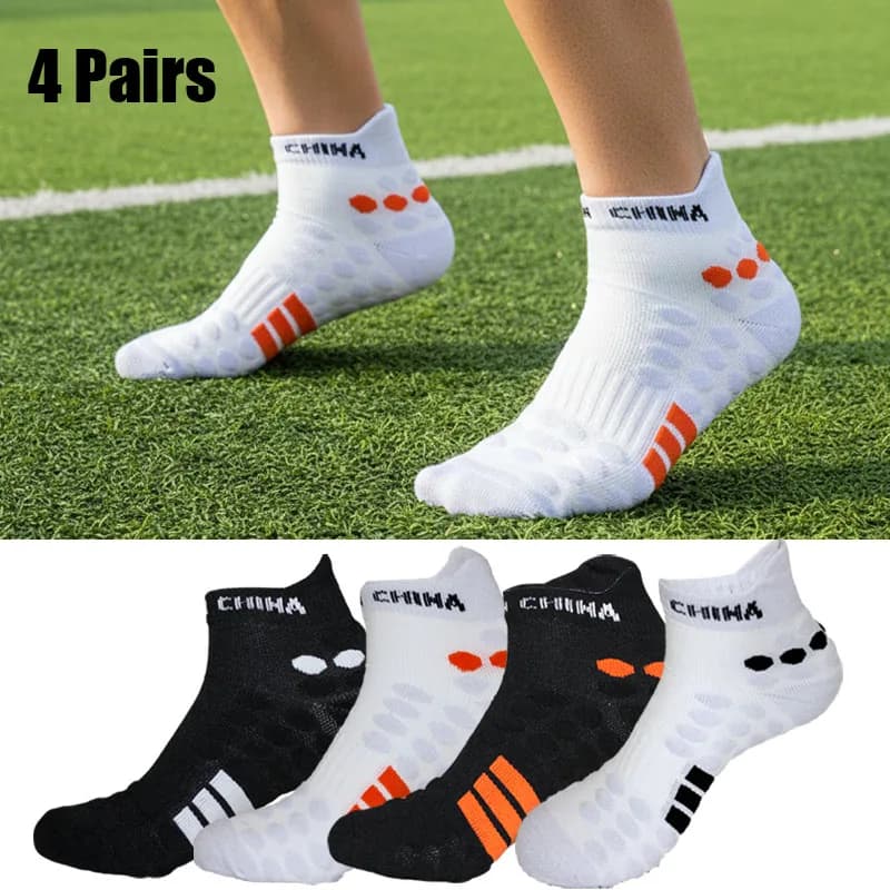 4 pairs of sports socks for men outdoor women socks race hiking basketball football socks cycling towels absorb sweat size 37-44