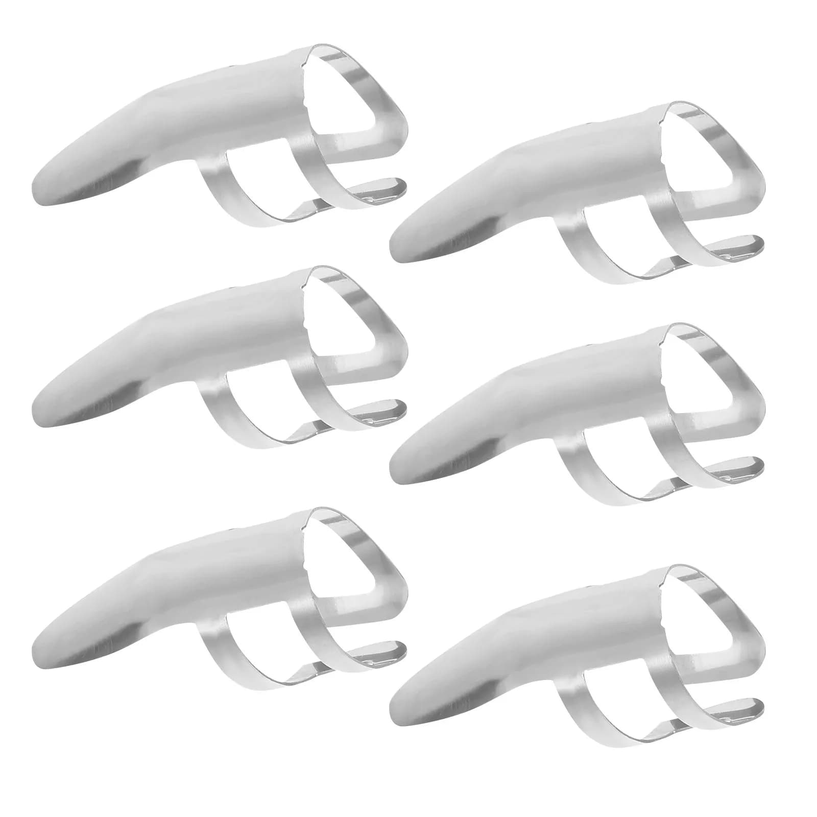 Set di 6 Plettri per Chitarra in Acciaio Inox con Foro Grande Regolabile per Strumenti a Corda Elettrici, Basso, Banjo, Ukulele, Accessori Musicali Durevoli