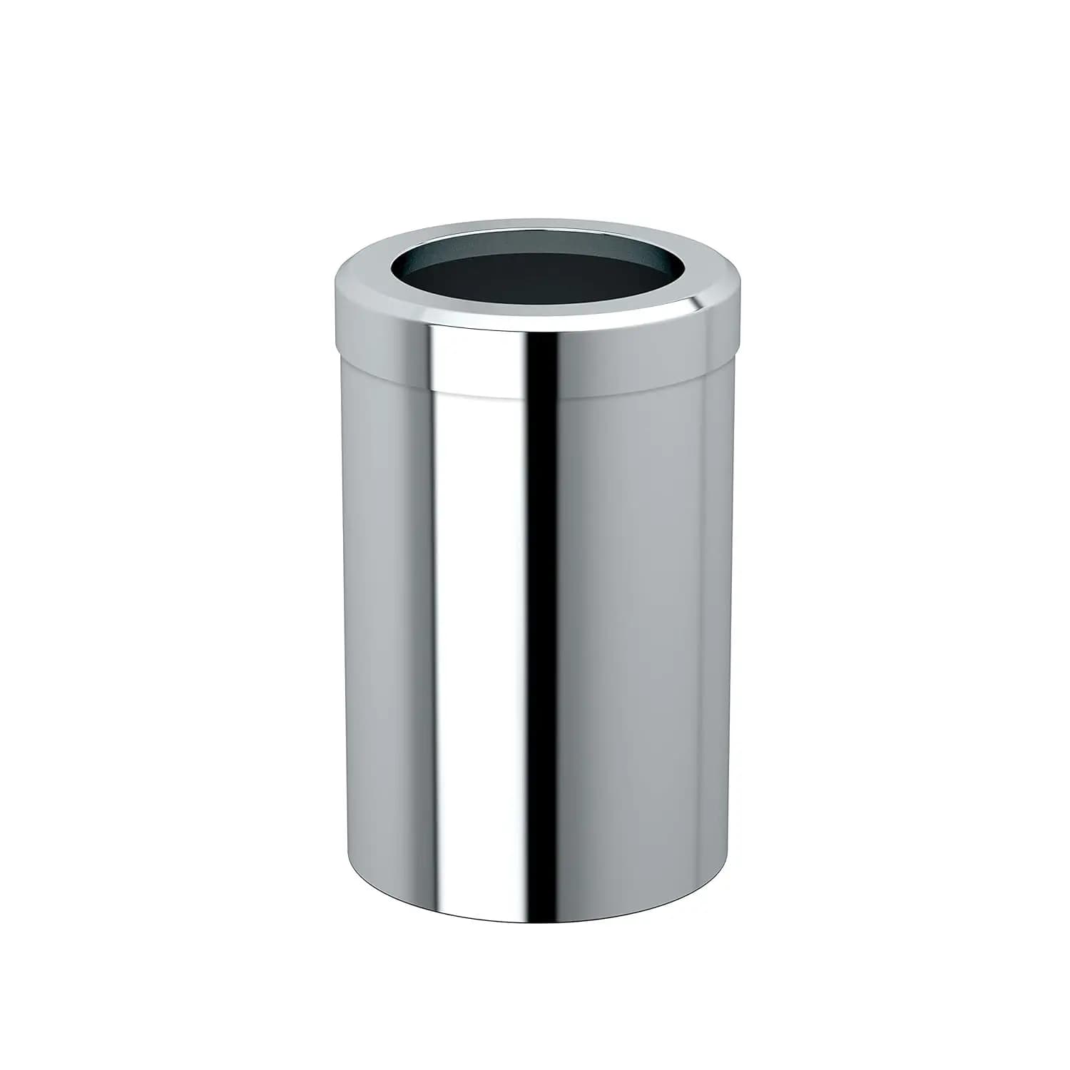 Piccolo Cestino Rotondo in Acciaio Inox da 3 Galloni con Coperchio, Cestino Cromato Sottolavello per Bagno, Camera da Letto, Ufficio