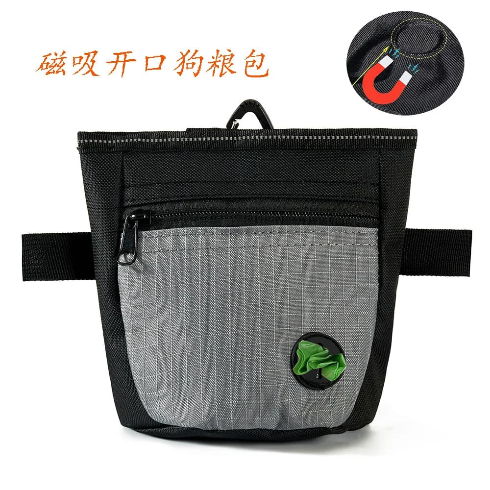 Borsa per snack per animali domestici che cammina per cani che cammina artefatto magnete marsupio per addestramento di animali domestici borsa per snack per addestramento di cani