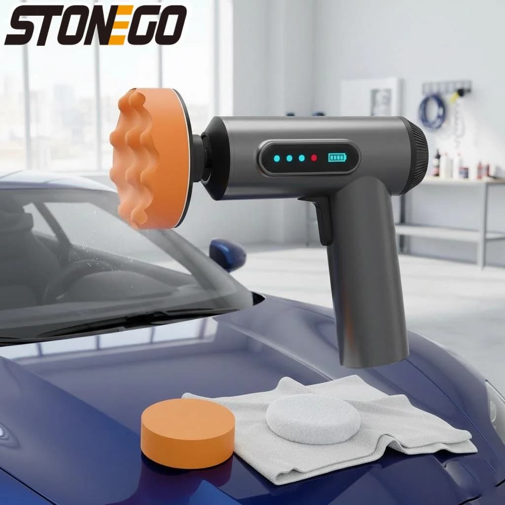 Lucidatrice per Auto Senza Fili Portatile con Ricarica USB e Display Digitale per Dettagli e Lucidatura Auto