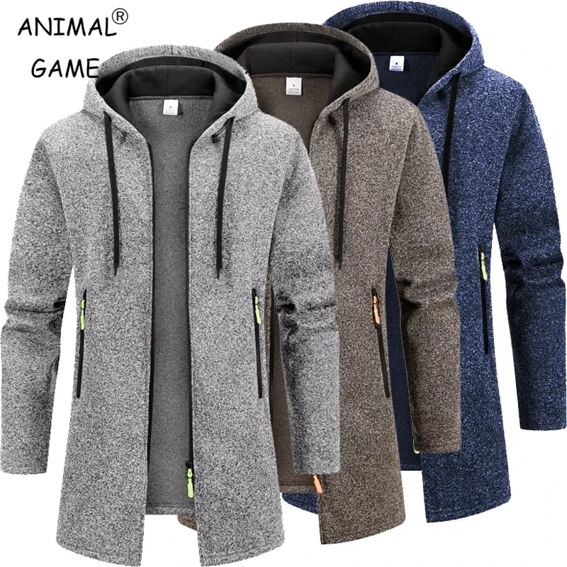 Animal Game Felpa con cappuccio da uomo Felpe a maniche lunghe da uomo Felpe con cerniera Giacca oversize da uomo Cappotto da lavoro in pile da esterno Streetwear