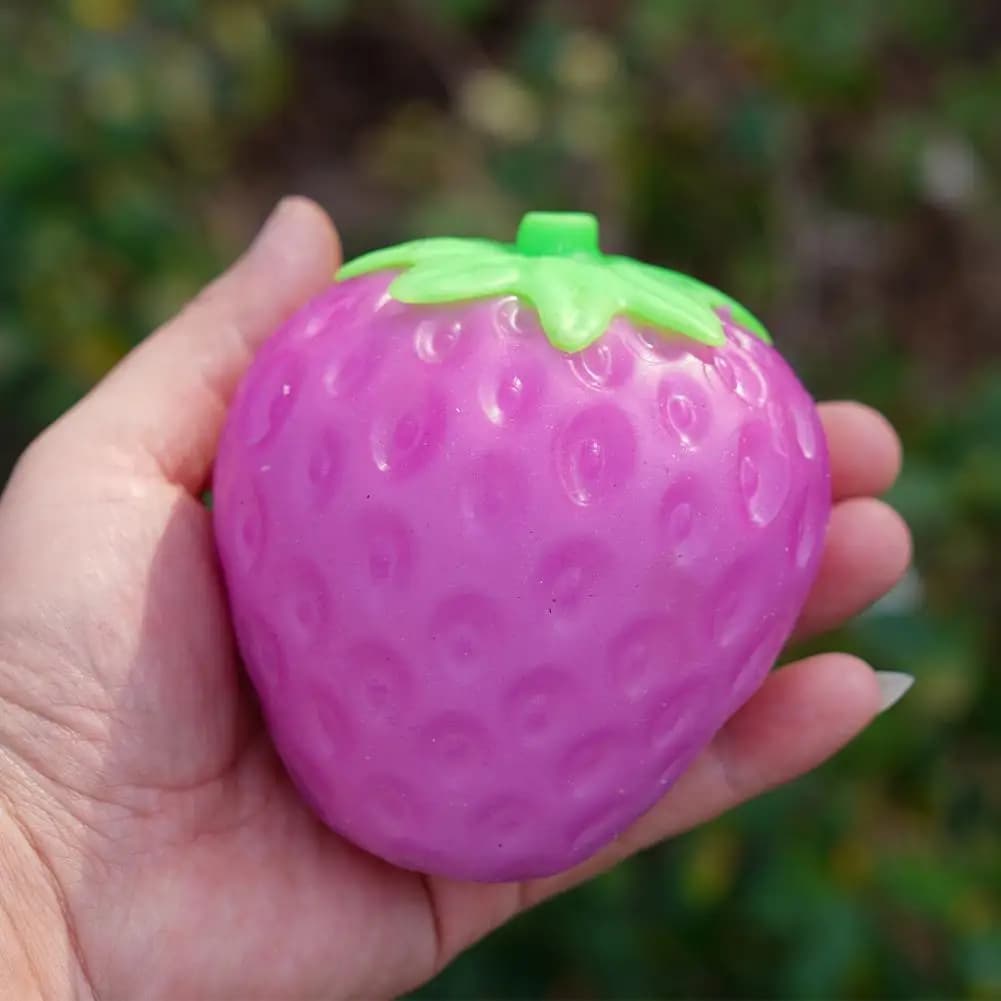 Color-Changing Strawberry Squishy Slow Rising Antistress for Adults Anti-Anxiety Fidget Toy Kid Grownups Squeeze Toy