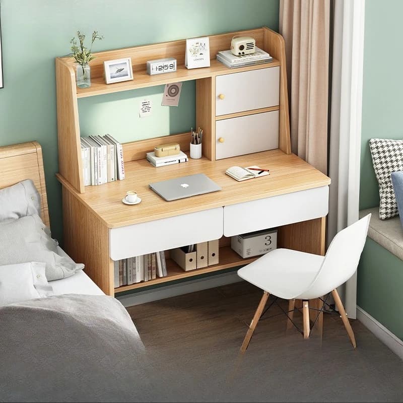 Scrivania per computer con libreria integrata, scrivania per studio e scrittura, scrivania per studenti delle scuole primarie e secondarie, scrivania per camera da letto.