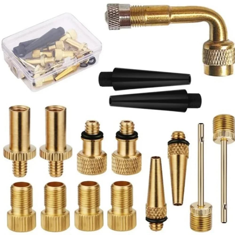 1 set di adattatori per bicicletta, compressore d'aria, accessori sportivi, accessori per biciclette, connettore per pompa ad aria con ago per palloni, in rame
